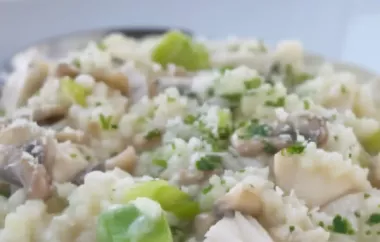 Leckeres Pilzrisotto mit zartem Hähnchenfleisch