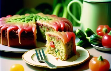 Saftiger Kuchen mit frischem Gemüse und süß-saurem Rhabarber