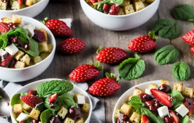 Salat mit Erdbeeren, Pilzen und Entenleber-Croutons
