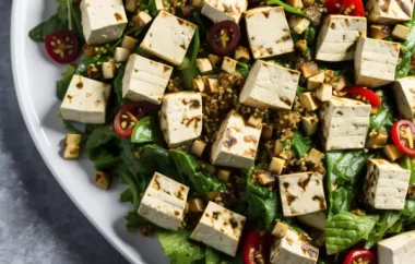 Salat mit Tofu und Rollgerste