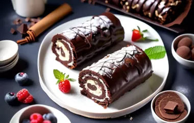 Schokoladenroulade mit Sahne und Früchten - Köstliche Versuchung für Schokoladenliebhaber