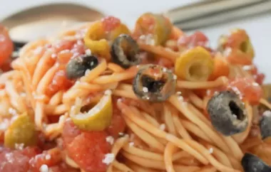 Spaghetti mit Kapern und Oliven