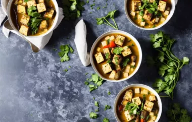 Suppeneintopf mit frittiertem Tofu - Einfaches Rezept für eine köstliche vegane Suppe
