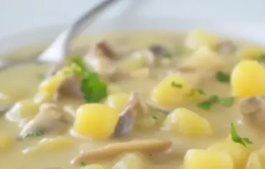 Wärmende Suppe mit einer harmonischen Kombination aus Erdäpfeln und Kräuterseitlingen