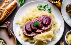 Blutwurst mit Rotkraut und Preiselbeer-Salat