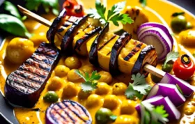 Currygemüse mit Grillspießen - ein vegetarisches Gericht voller exotischer Aromen