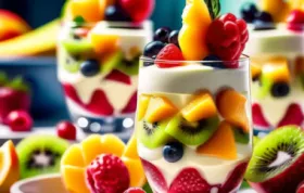 Erfrischender Obstbecher mit cremiger Vanillecreme