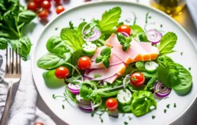 Erfrischender Salat mit gebratener Entenbrust und frischer Minze