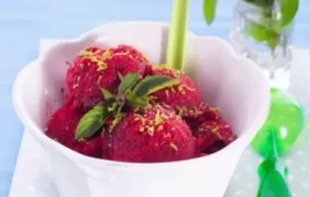 Erfrischendes Himbeersorbet - ein köstliches Dessert