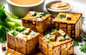 Gebackener Tofu mit einer köstlichen Erdnusssauce