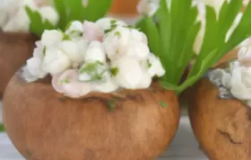 Gefüllte Champignons mit Schinken-Senf-Mousse