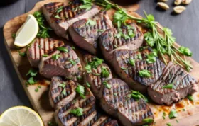 Gegrillte Lammsteaks mit saftigen Austernpilzen