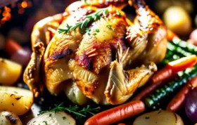 Knuspriges Hähnchen aus dem Ofen mit Kartoffeln und Gemüse