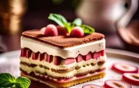 Leckeres Tiramisu mit frischem Rhabarber