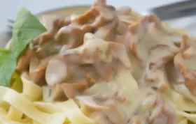 Nudeln mit einer cremigen Pilz-Sauce