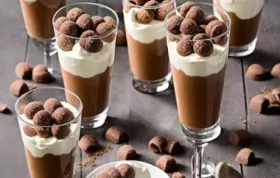 Schokolade-Vanilleparfait mit Birnenmus