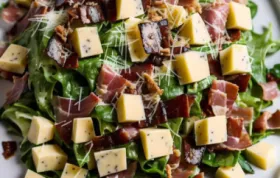 Traubensalat mit Speck, Schafkäse und Parmesan