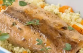 Zartes Lachsfilet mit würzigem Couscous